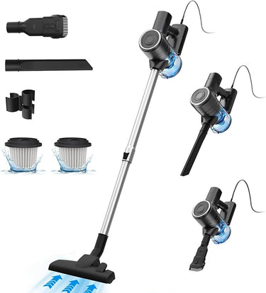 Vexilar 28KPa Aspiradora con Cable C6 Potente Succión,Aspiradora con 7 Metros de Cable,Aspiradora Portátil 3-en-1,Motor Potente de 600W Aspiradora para Pelo de Mascota/Alfombras/Suelos/Coche